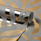 Olive Leaf Wallpaper in Grey with Gold Foil