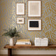 Olive Leaf Wallpaper in Grey with Gold Foil