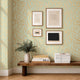 Olive Leaf Wallpaper in Pale Green with Gold Foil
