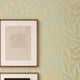Olive Leaf Wallpaper in Pale Green with Gold Foil