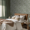 Olive Leaf Wallpaper in Pistachio on Cream