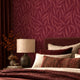 Olive Leaf Wallpaper in Ruby