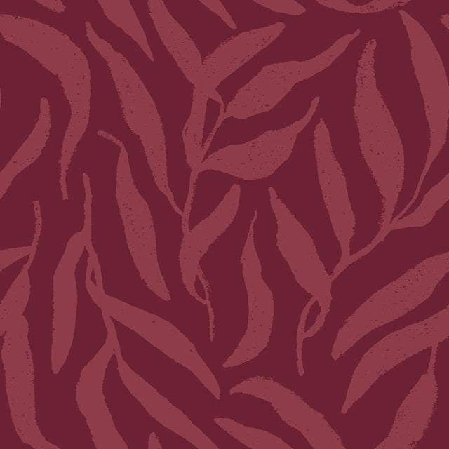 Olive Leaf Wallpaper in Ruby