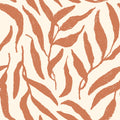 Olive Leaf Wallpaper in Terracotta on Cream
