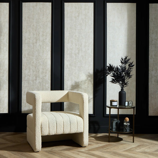 Orion Metallic Wallpaper in Ivory and Gold with Silver Sparkle