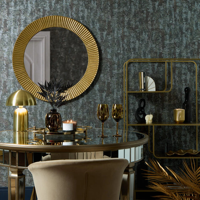 Orion Metallic Wallpaper in Navy with Gold Sparkle