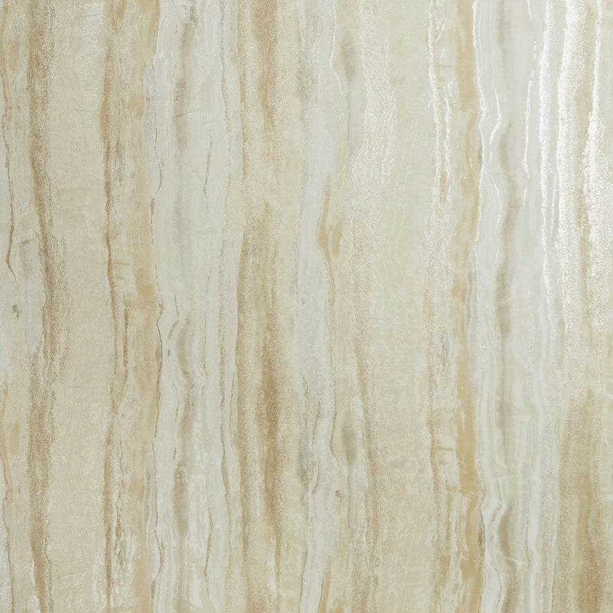 Oslo Wallpaper in Cream and Gold with Gold and Silver Metallic