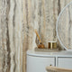 Oslo Wallpaper in Cream and Mocca with Gold Metallic