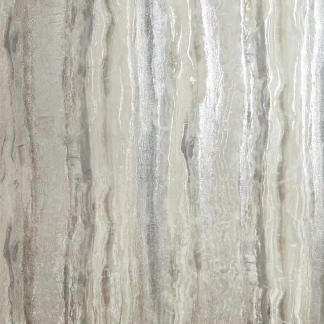 Oslo Wallpaper in Cream and Silver with Silver Metallic