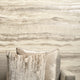 Oslo Wallpaper in Latte and Beige with Silver Metallic