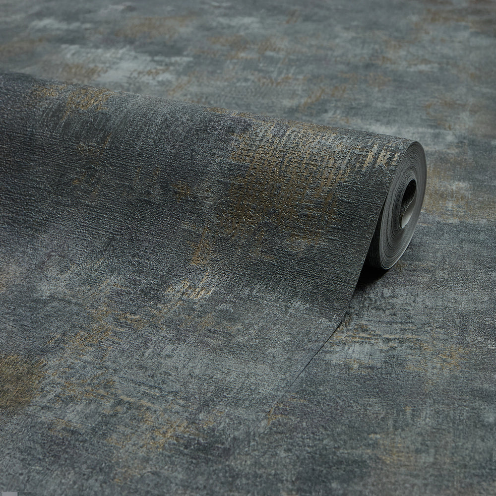 Padua Wallpaper in Gold Metallic on Graphite