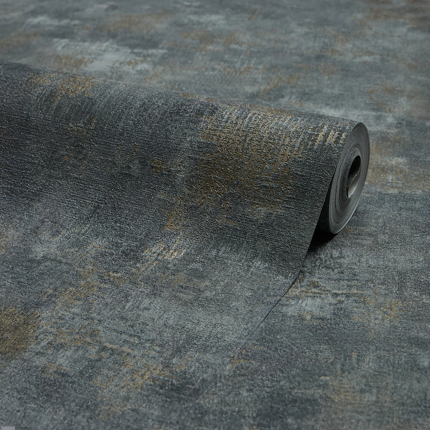 Padua Wallpaper in Gold Metallic on Graphite