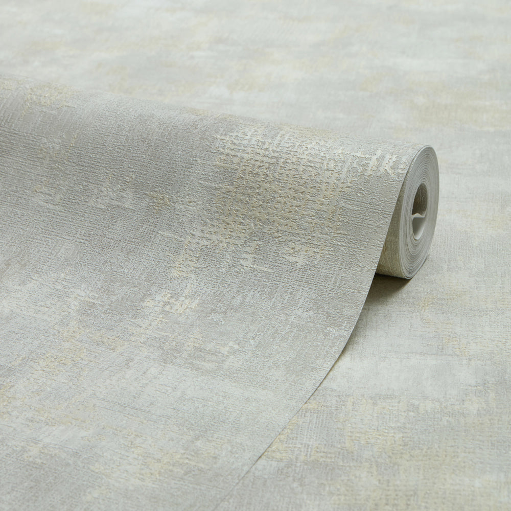 Padua Wallpaper in Gold Metallic on Light Grey