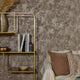 Padua Wallpaper in Mocha Metallic on Mocha