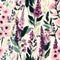 Painted Petals Wallpaper in Pinks on Cream