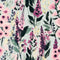 Painted Petals Wallpaper in Pinks on Sage