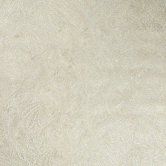 Palace Paisley Wallpaper in Ivory with Gold Sparkle