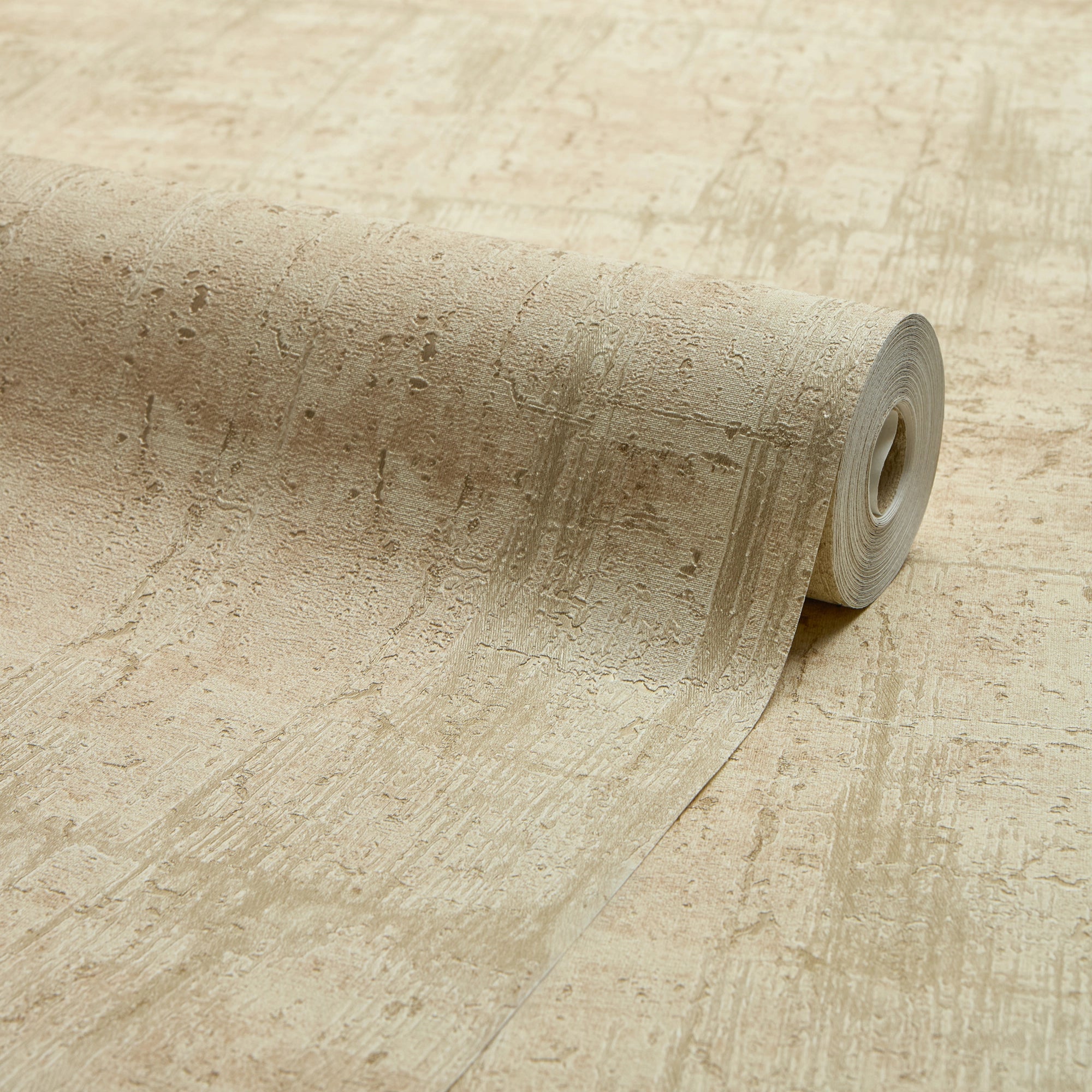 Palermo Wallpaper in Beige Metallic on Beige
