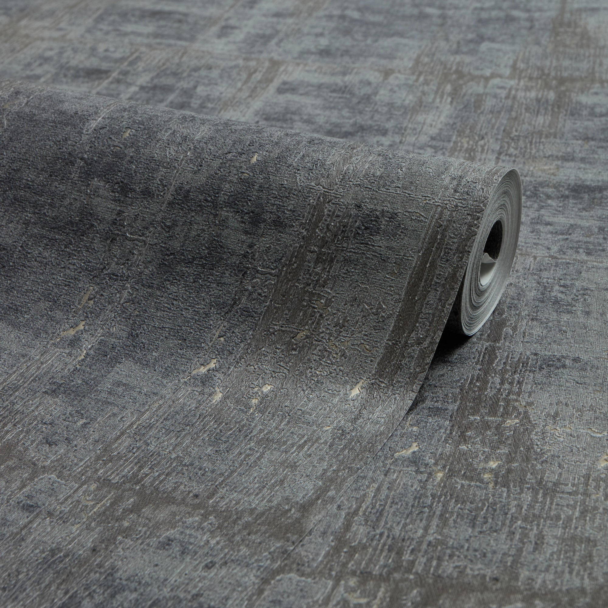 Palermo Wallpaper in Gold Metallic on Bluey Grey