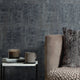 Palermo Wallpaper in Gold Metallic on Bluey Grey