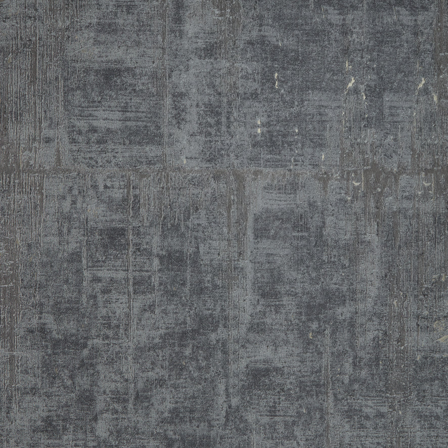 Palermo Wallpaper in Gold Metallic on Bluey Grey