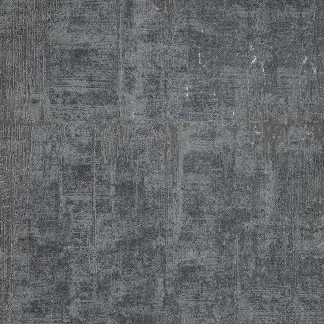 Palermo Wallpaper in Gold Metallic on Bluey Grey
