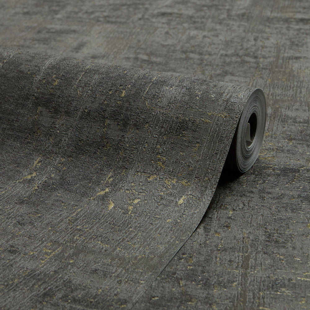 Palermo Wallpaper in Gold Metallic on Graphite