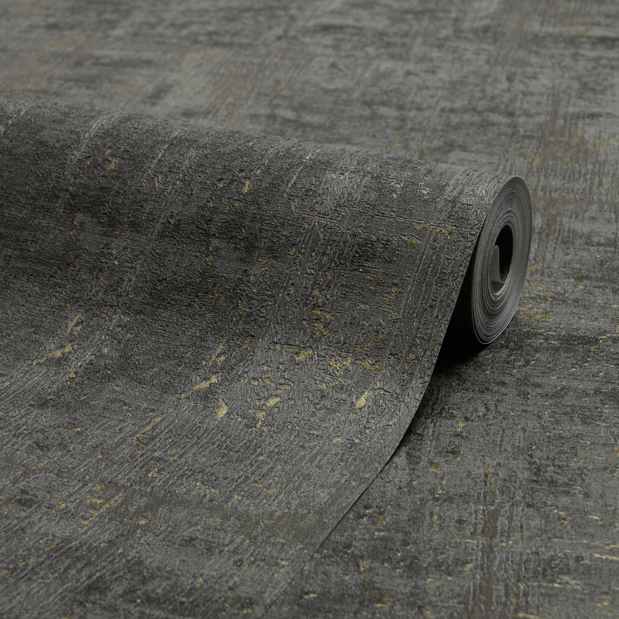 Palermo Wallpaper in Gold Metallic on Graphite