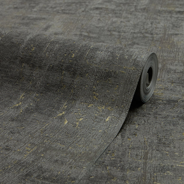 Palermo Wallpaper in Gold Metallic on Graphite