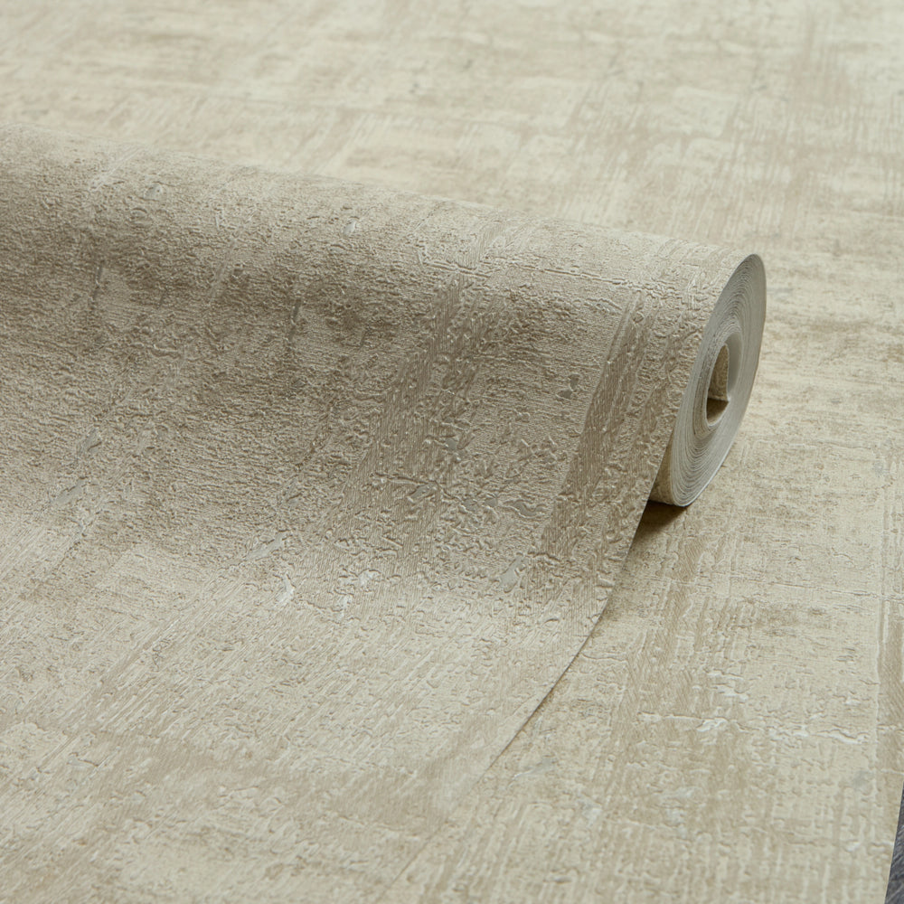 Palermo Wallpaper in Natural Metallic on Natural