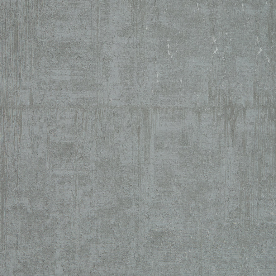 Palermo Wallpaper in Silver Metallic on Grey