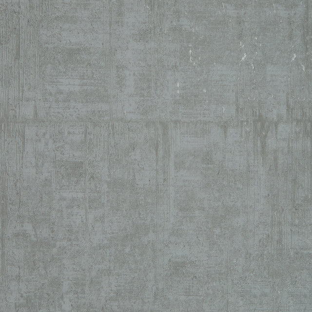 Palermo Wallpaper in Silver Metallic on Grey