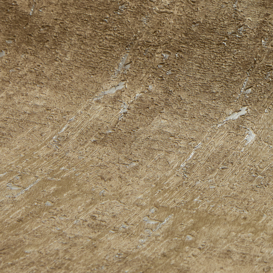 Palermo Wallpaper in Silver Metallic on Light Brown