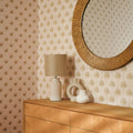Palm Parade Wallpaper in Green on Cream