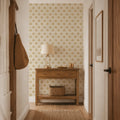 Palm Parade Wallpaper in Honey on Cream