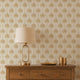 Palm Parade Wallpaper in Honey on Cream