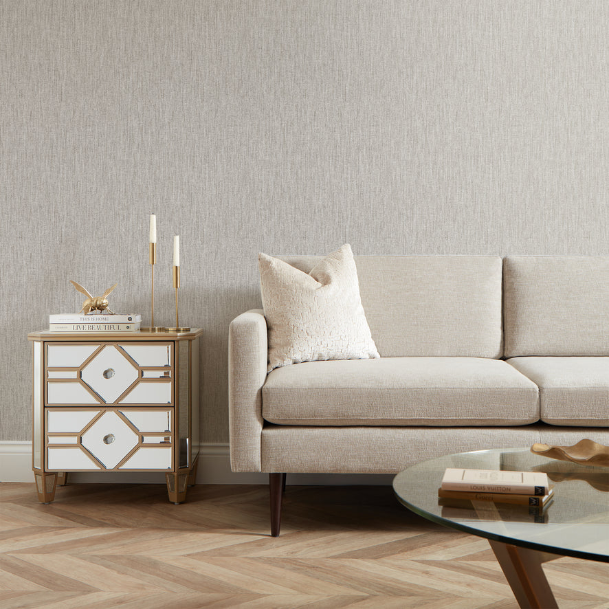 Paradise Linen Wallpaper in Golden Sand