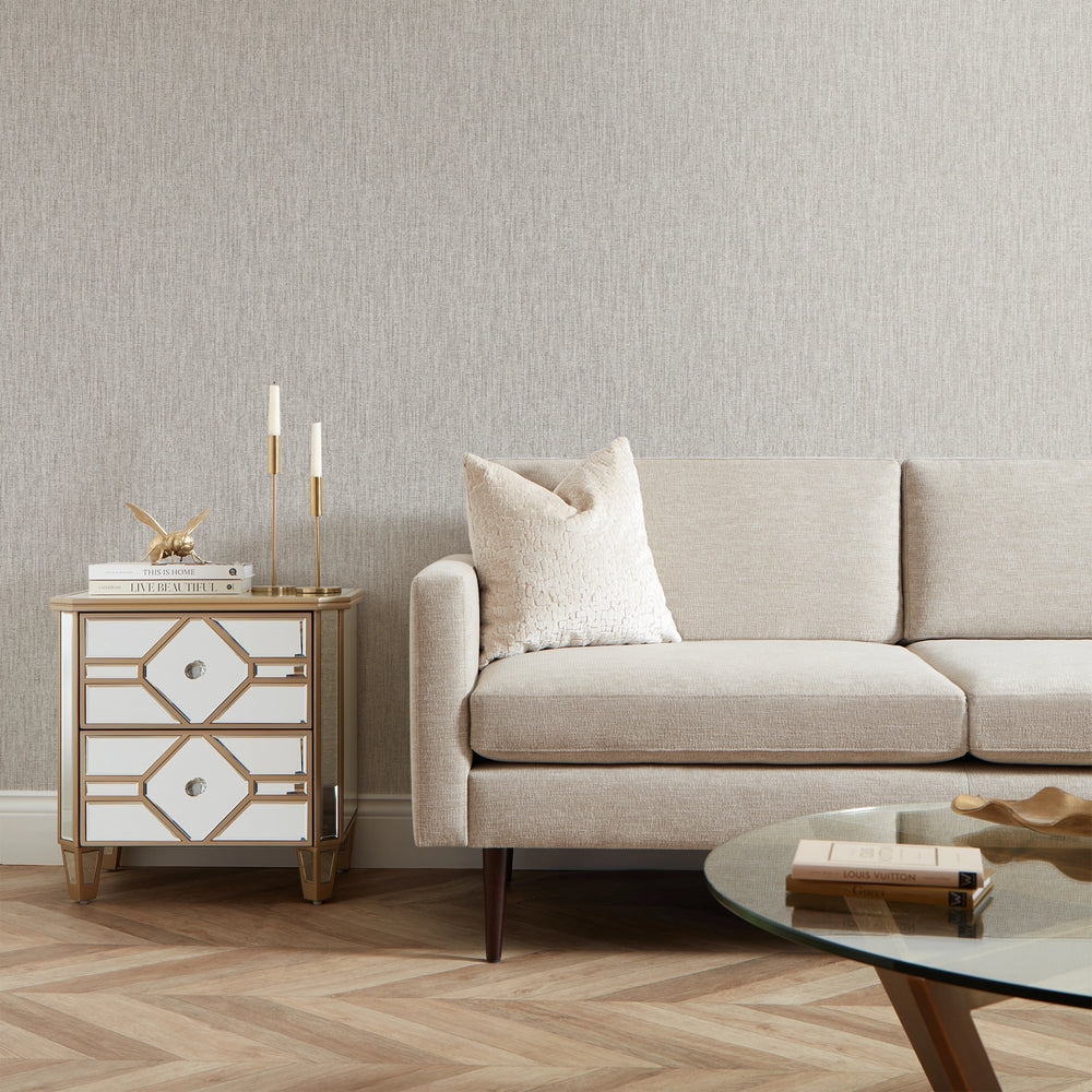 Paradise Linen Wallpaper in Golden Sand