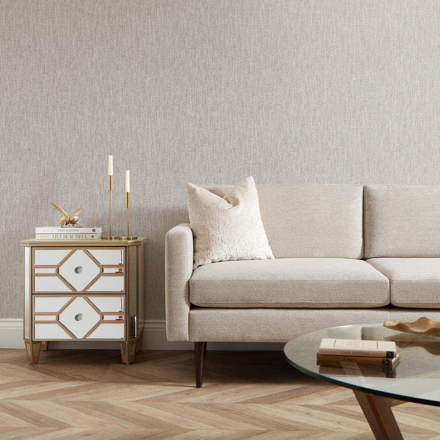 Paradise Linen Wallpaper in Golden Sand