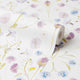Petal Reflection Wallpaper in Lilacs on Cream