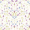 Petal Reflection Wallpaper in Lilacs on Cream