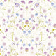 Petal Reflection Wallpaper in Lilacs on Cream
