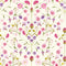 Petal Reflection Wallpaper in Pinks and Lilac on Cream