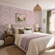 Petal Reflection Wallpaper in Pinks and Lilac on Pink
