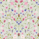 Petal Reflection Wallpaper in Pinks and Lilac on Sage Green