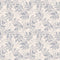Petite Layered Leaves Wallpaper in Blue on Cream