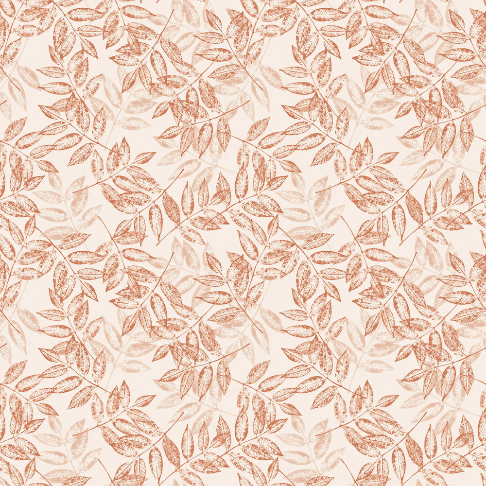 Petite Layered Leaves in Terracotta on Cream