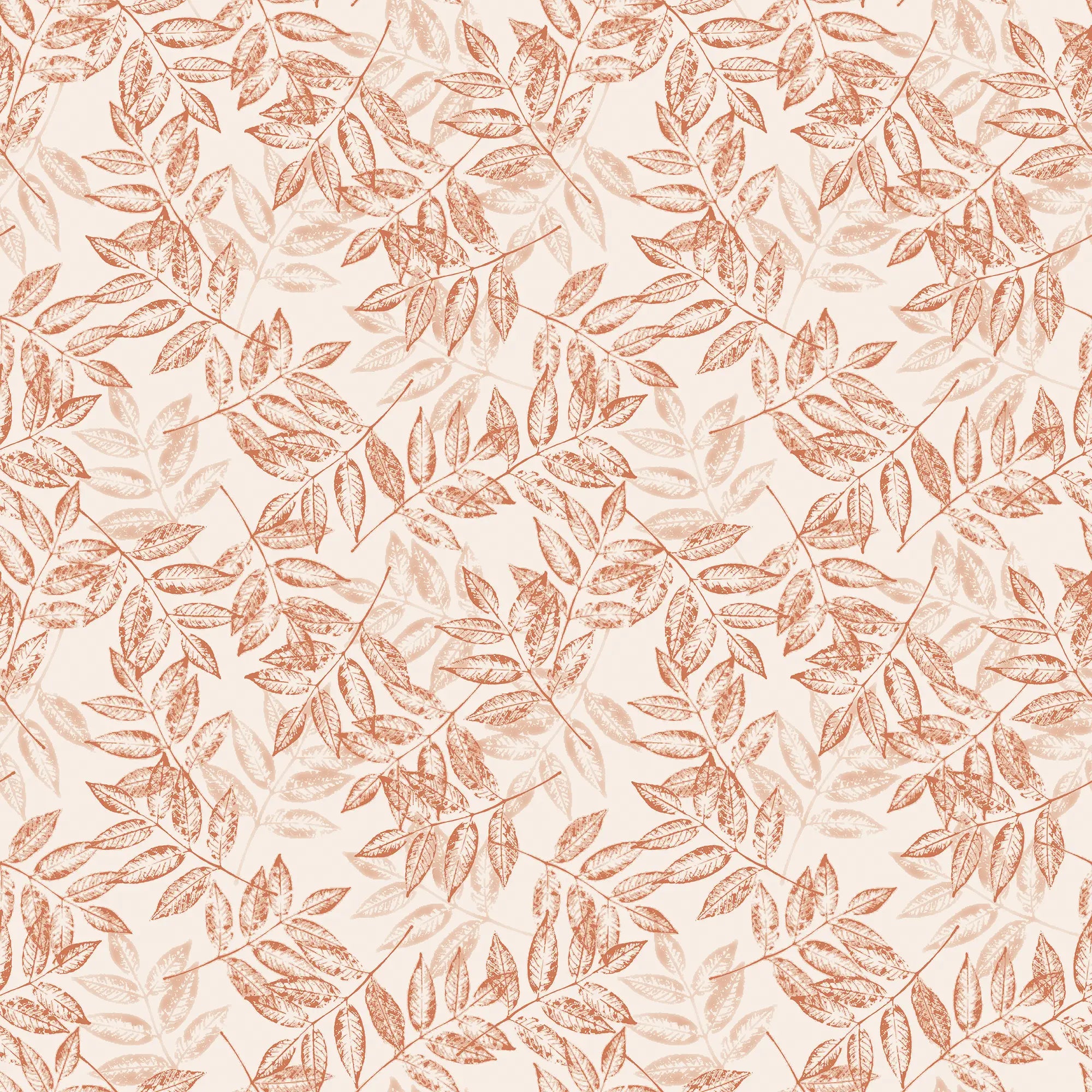 Petite Layered Leaves in Terracotta on Cream