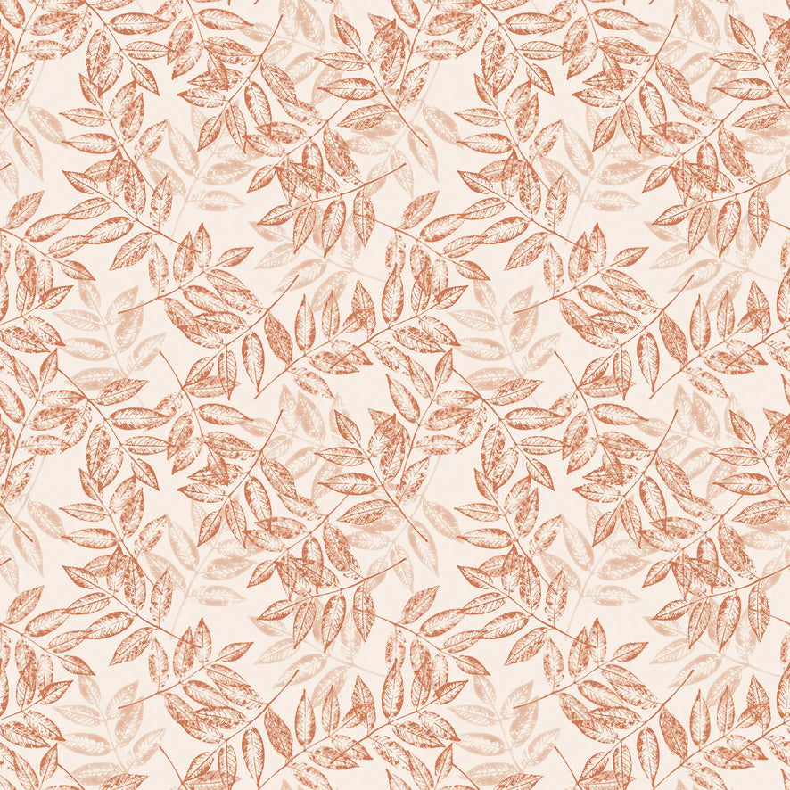 Petite Layered Leaves in Terracotta on Cream