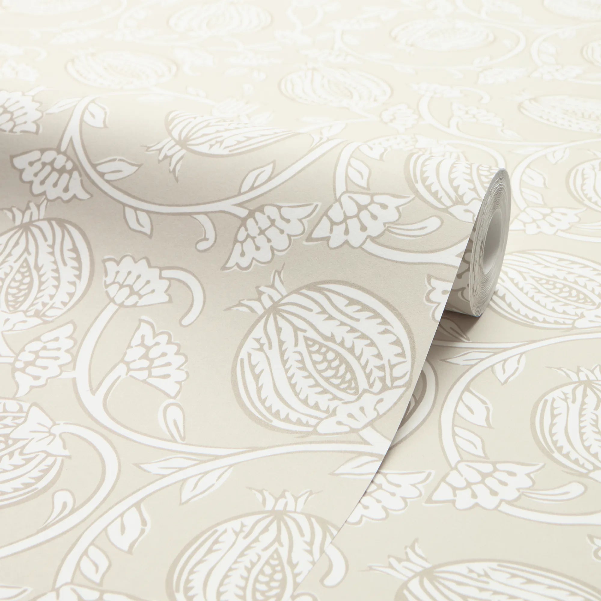 Pomegranate Passion Wallpaper in Almond Latte